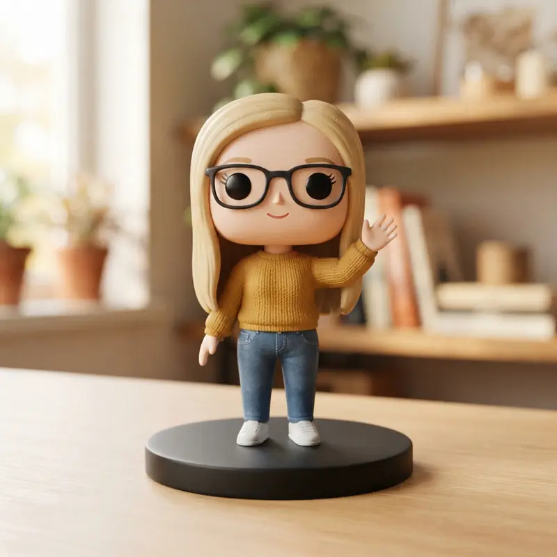 Фігурка в стилі Funko Pop — дівчина в жовтому светрі