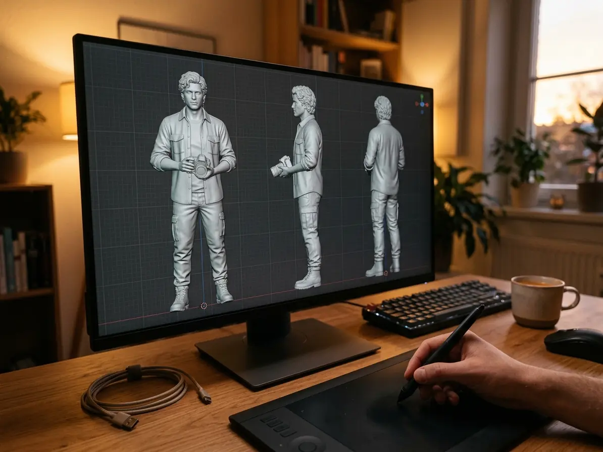 3D-модель майбутньої фігурки на моніторі під час погодження
