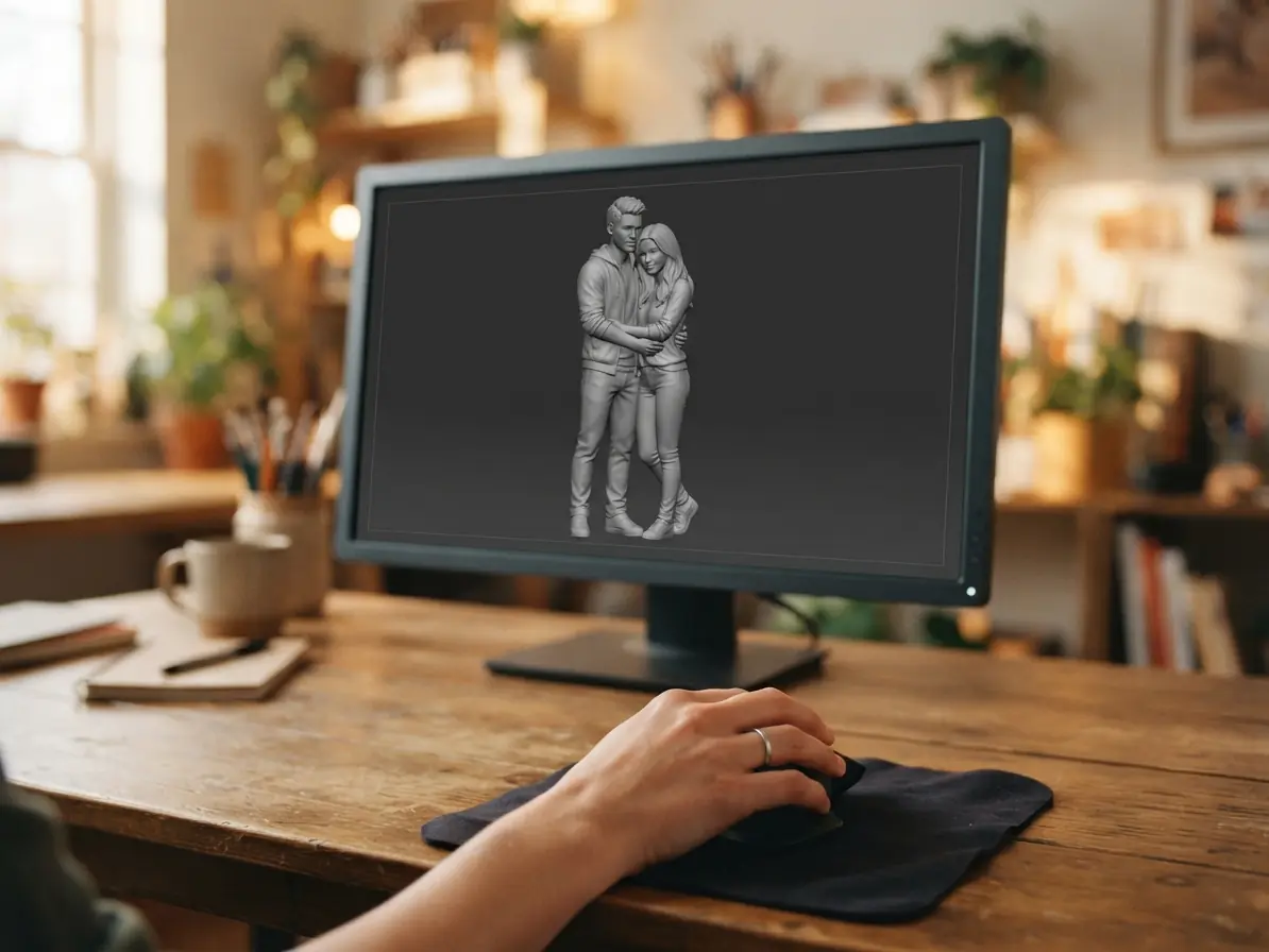 3D-модель пари на моніторі перед погодженням