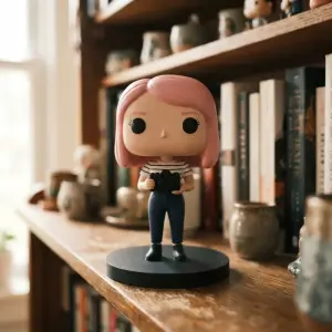 Фігурка подруги з рожевим каре й фотоапаратом у стилі Funko Pop